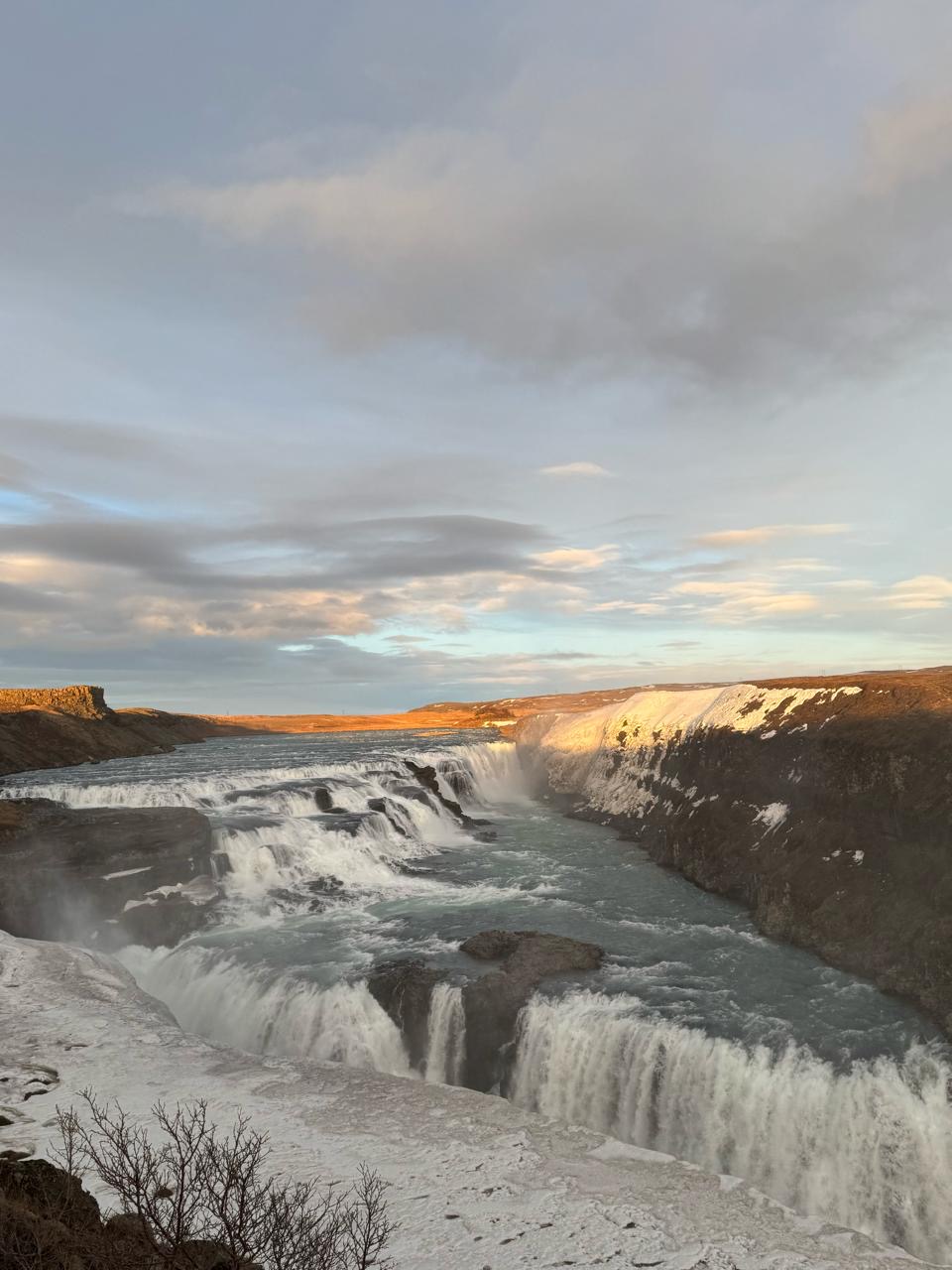 Icelandic waterfall in winter light